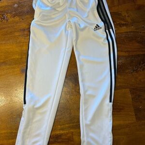 Adidas Kids White and Black Joggers
